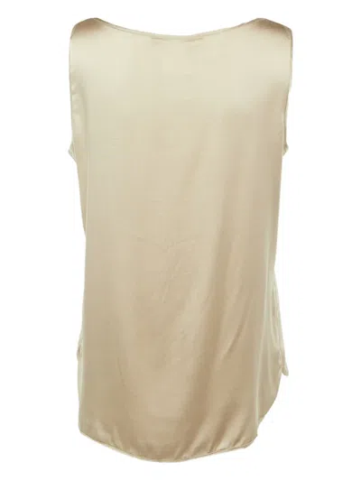 Pre-owned Max Mara Satin Tank Top In Neutral