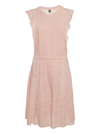 Pre-owned Missoni Knit Ruffled Mini Dress In Pink