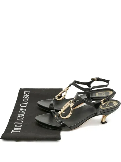 Pre-owned Dior Leather Ankle-strap Sandals In Black