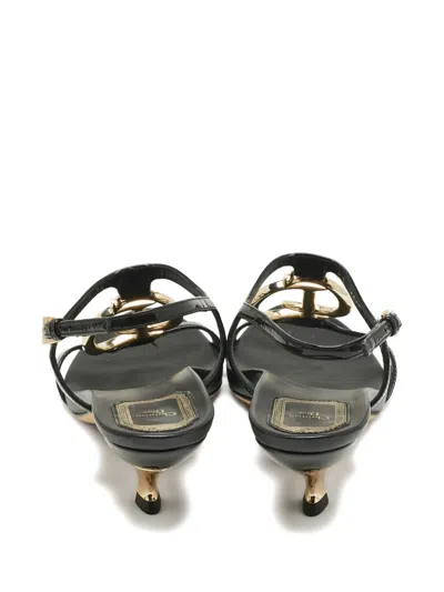 Pre-owned Dior Leather Ankle-strap Sandals In Black