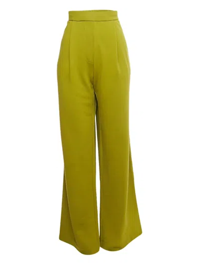 Pre-owned Dries Van Noten Knit Wide-leg Trousers In Green