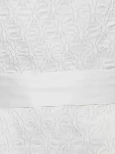 Pre-owned Carolina Herrera Vintage Patterned-jacquard Mini Dress In White