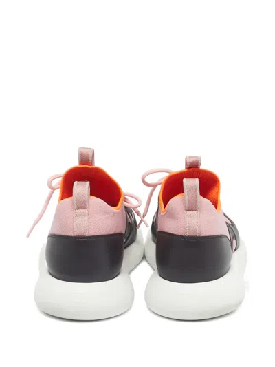 Pre-owned Hermes Duel Leather Sneakers In Pink