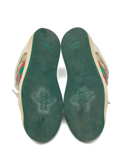 Pre-owned Gucci Screener Canvas Sneakers In Neutral