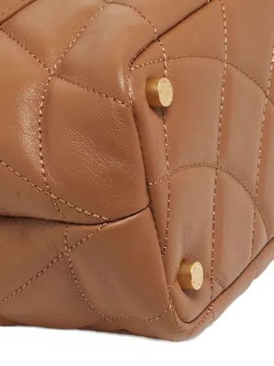 Pre-owned Aigner Quilted Leather Top Handle Bag In Brown