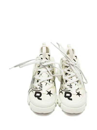 Pre-owned Dior D-connect Low-top Sneakers In White