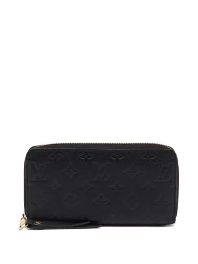 Pre-owned Louis Vuitton Zippy Monogram Empreinte Leather Wallet In Black