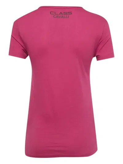 Pre-owned Cavalli Class Logo-print T-shirt In Pink