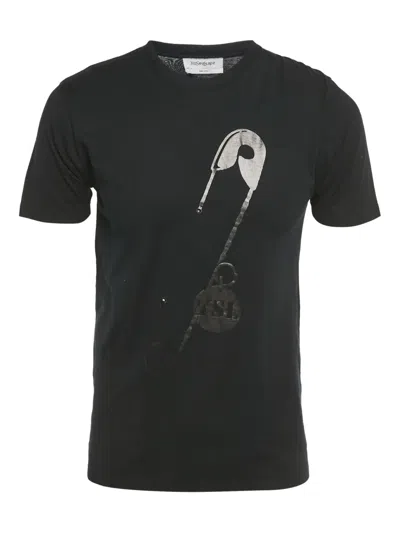 Pre-owned Saint Laurent Paper Clip Print T-shirt In Black