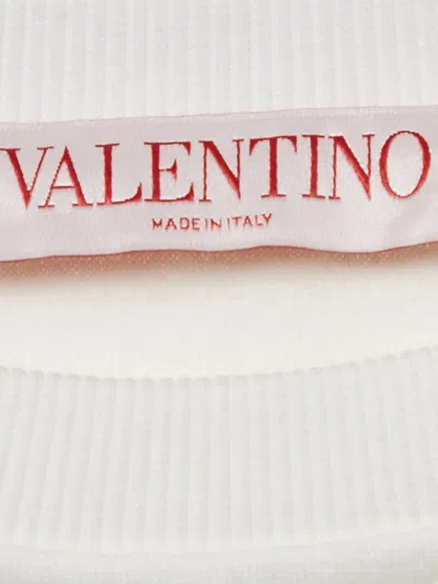 Pre-owned Valentino Sequin-logo Sweater In White