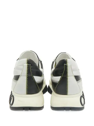 Pre-owned Jimmy Choo Logo-detail Leather Sneakers In White