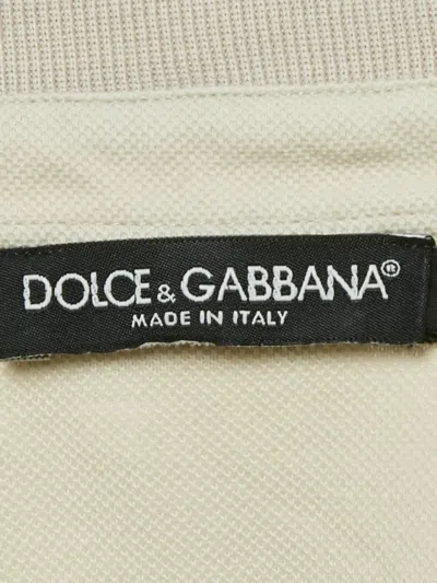 Pre-owned Dolce & Gabbana Bird-print Buttoned Polo Shirt In Gray