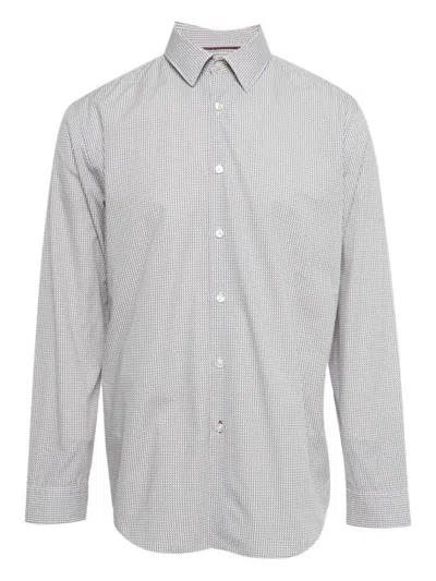 Pre-owned Hugo Boss Micro-print Cotton Shirt In White