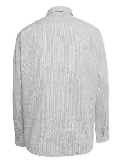 Pre-owned Hugo Boss Micro-print Cotton Shirt In White