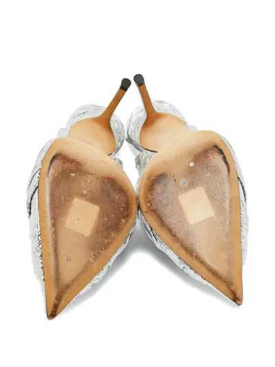 Pre-owned Jimmy Choo Annabell Leather Pumps In Silver