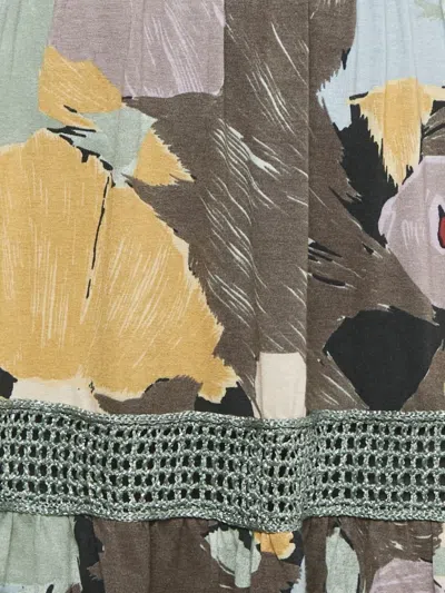 Pre-owned Missoni Crochet-trim Mini Skirt In Brown