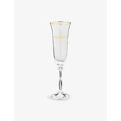 Anna + Nina White Dry January Glass Champagne Flutes Set Of Two 25cm In White