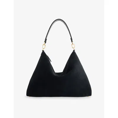 Totême Womens Black Bevel Medium Suede Tote Bag In Black
