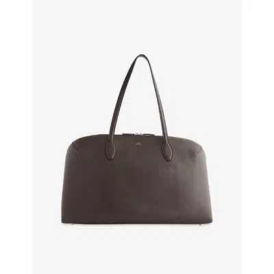 Totême Womens Dark Chocolate Day Leather Tote Bag In Brown