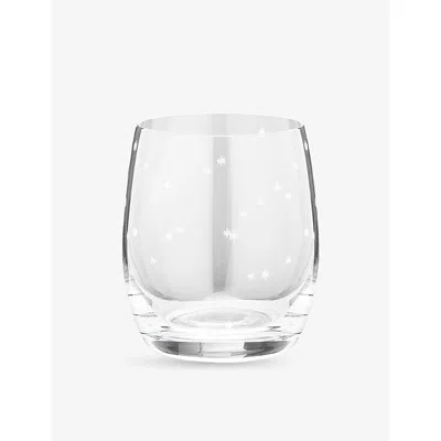 Anna + Nina White Starry Eve Water Glass 21.5cm In Transparent
