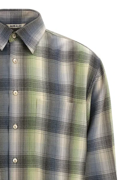 Auralee Plaid Shirt In Gray