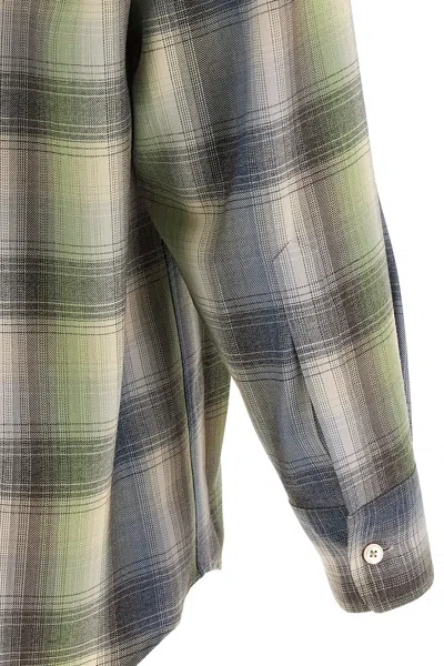 Auralee Plaid Shirt In Gray