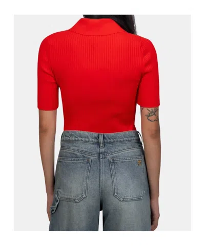 Courrèges Short-sleeved Polo Shirt In Red
