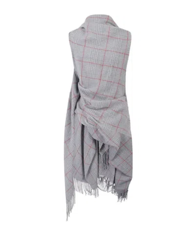 Jean Paul Gaultier Scarf Draped Top In Gray