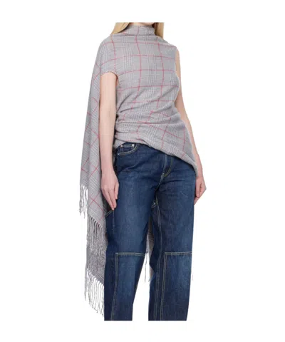Jean Paul Gaultier Scarf Draped Top In Gray