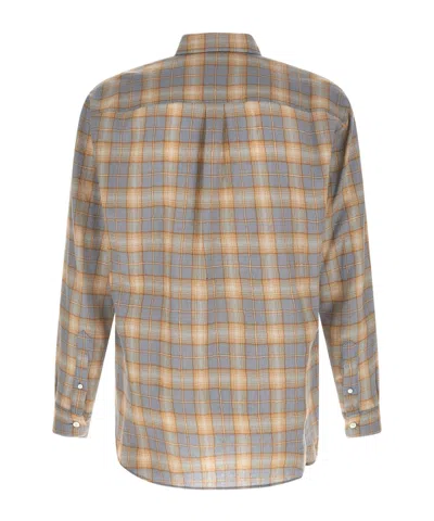Auralee Plaid Shirt In Brown
