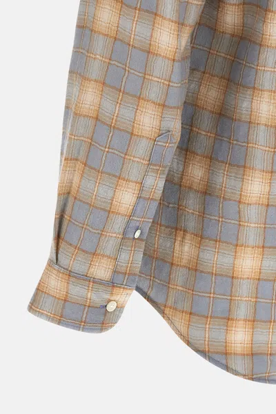 Auralee Plaid Shirt In Brown