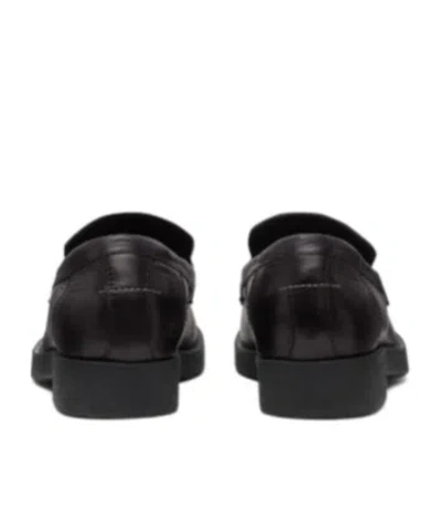 Mm6 Maison Margiela Black Calf Leather Bos Taurus Slip-on Loafers