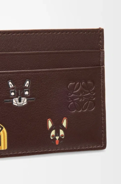 Loewe Cats Plain Cardholder In Classic Calfskin In Brown