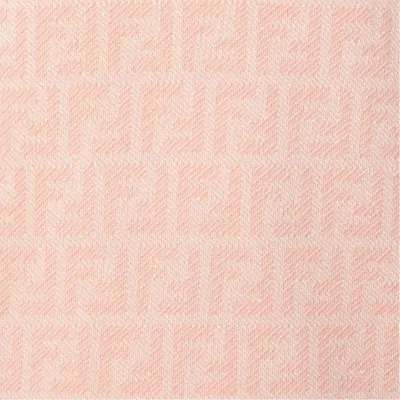 Fendi Ff Jacquard Wool Cardigan In Pink
