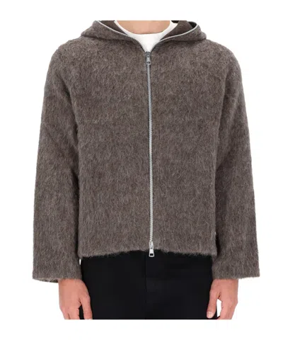 Our Legacy Grey Wool Blend Sweatshirt In Brown