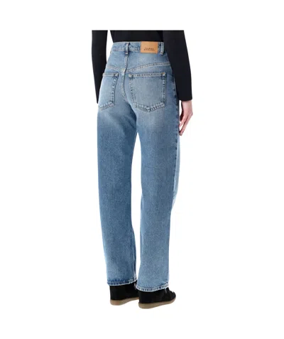 Isabel Marant Étoile Dromie Denim Trousers Contrast Stitching Design In Blue