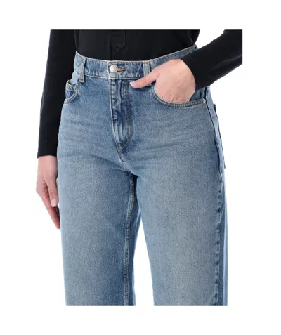 Isabel Marant Étoile Dromie Denim Trousers Contrast Stitching Design In Blue