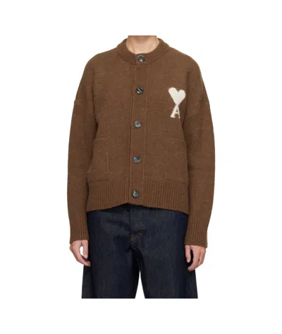 Ami Alexandre Mattiussi Ami De Coeur Alpaca Wool Cardigan In Multi