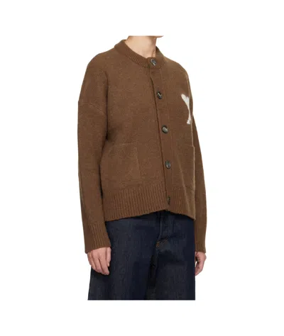 Ami Alexandre Mattiussi Ami De Coeur Alpaca Wool Cardigan In Multi