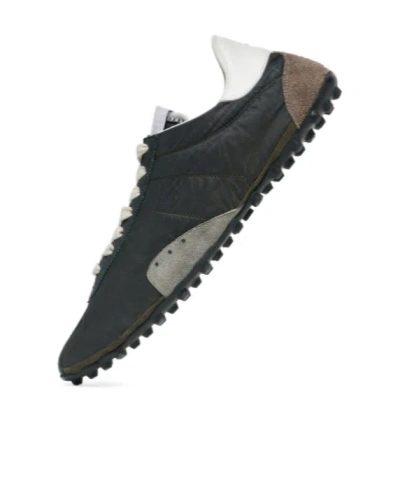 Maison Margiela Sneakers Sprinters In Suede And Leather With Vintage Finish In Black