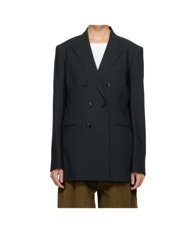 Ami Alexandre Mattiussi Wool Double-breasted Suit Jacket In Black