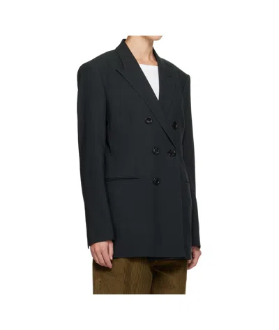 Ami Alexandre Mattiussi Wool Double-breasted Suit Jacket In Black
