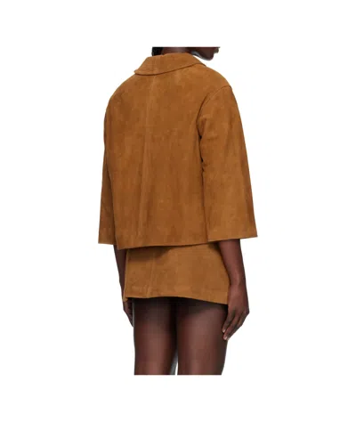 Marc Jacobs Doll Suede Casual Jacket In Brown
