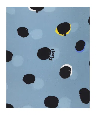Fendi Swimsuit Low Back Scoop Neckline Polka Dot In Blue