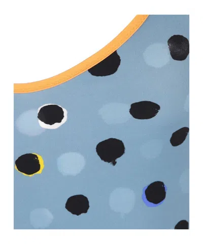 Fendi Swimsuit Low Back Scoop Neckline Polka Dot In Blue