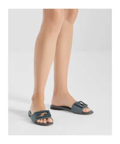 Fendi Baguette Ff Slip-on Slides In Multi