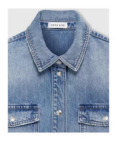 Anine Bing Paxton Shirt In Blue