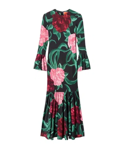 La Doublej La Double J Alba Floral-print Stretch-jersey Midi Dress In Multi