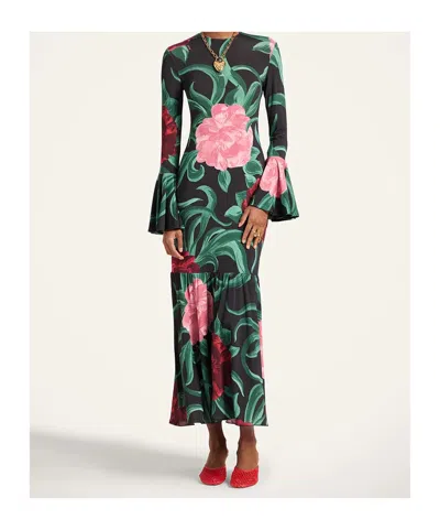 La Doublej La Double J Alba Floral-print Stretch-jersey Midi Dress In Multi