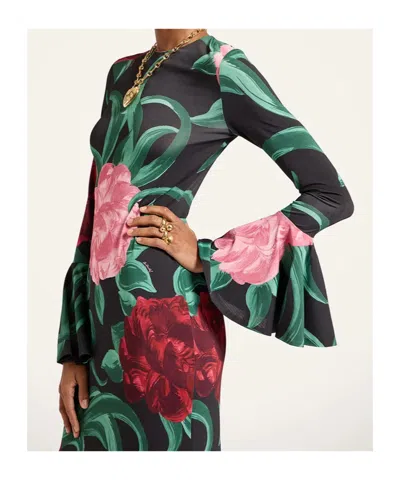 La Doublej La Double J Alba Floral-print Stretch-jersey Midi Dress In Multi